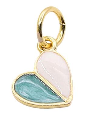 diy滴胶蓝白饰品串珠心形小吊坠