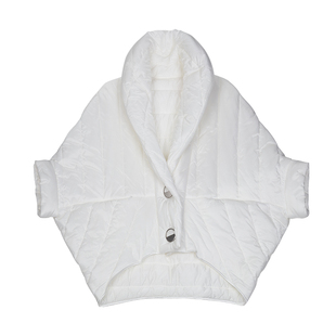 外套女冬款外搭披肩黑色时尚宽松大码轻薄棉服保暖羽绒棉坎肩上衣