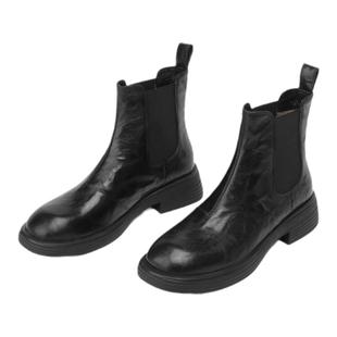 【羊皮加绒】星期六英伦马丁靴25年秋冬圆头时尚中跟短筒女鞋短靴