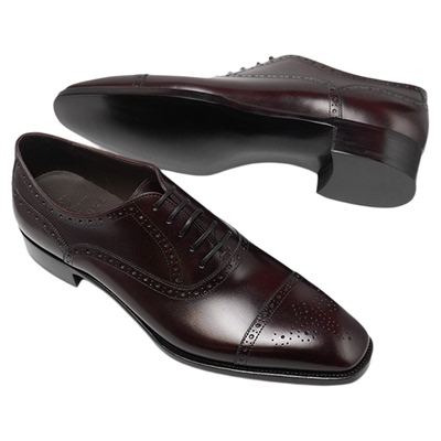 国货固特异半布洛克雕花牛津皮鞋
