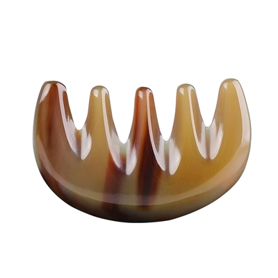 头疗白水牛角梳五齿按摩梳经络梳