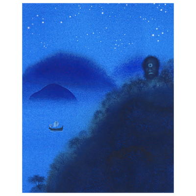 【一口价】插画师Mallard克莱因蓝色夜空星客厅装饰挂复刻版画芯