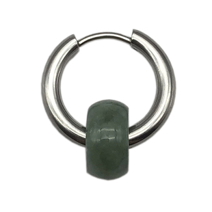 Loxxxis 国风暗绿玉石耳环 小众设计中性款新中式巴山玉钛钢耳圈