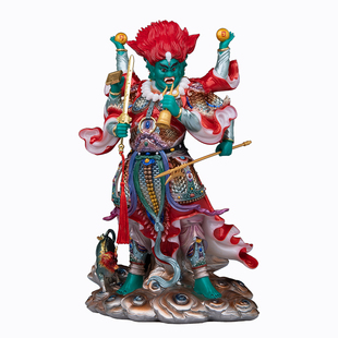 殷元帅神像汉白玉石粉家用供奉地司太岁统领殷郊大天君殷元帅摆件