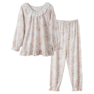 女童2026新款春季家居服春秋大童纯棉长袖女孩宝宝公主风儿童睡衣