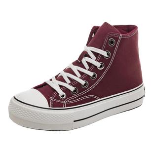 环球高帮加绒帆布鞋女2025春冬新款经典百搭厚底棉鞋休闲学生板鞋