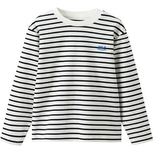 巴拉巴拉儿童长袖T恤男童女童条纹打底衫秋冬新款大童宝宝衣服潮