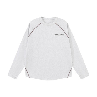 BKCXZICE破冰夏防晒纯棉运动长袖T恤男女拼接插肩袖健身训练卫衣