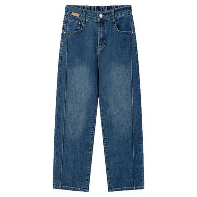 大码休闲牛仔裤子高档百搭直筒裤