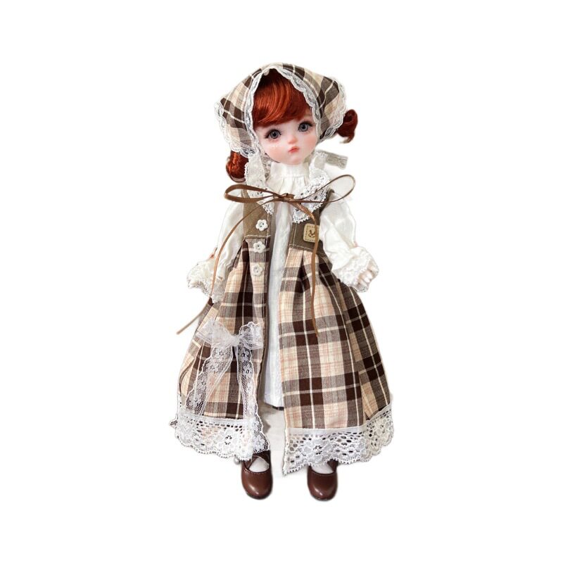 YHD-7新款6分bjd玩偶秋冬款粉色套装换装衣服30cm洋娃娃连衣裙子