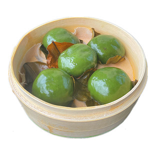 广西桂林艾草糍粑平乐青团子红糖花生芝麻馅传统清明果叶儿大肚粑