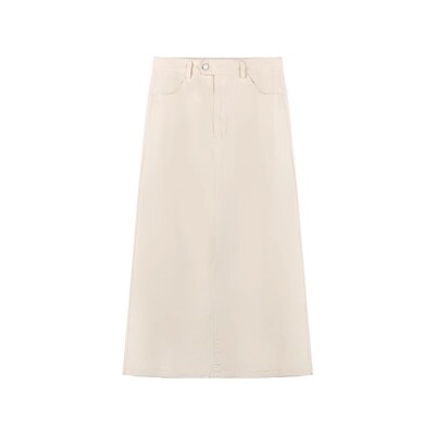 韩系口袋直筒裙显瘦A字裙中长裙