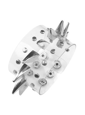 牛角钉锯齿潮透明软塑料朋克手链