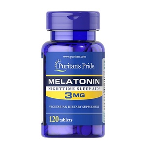 美国普丽普莱褪黑素小蓝瓶3mg退黑素片睡眠片助力睡眠便捷装120粒