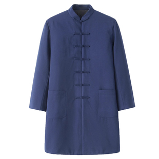 冬季道袍加厚保暖太极服男女新款武当道士服装道家棉袄长袍棉服