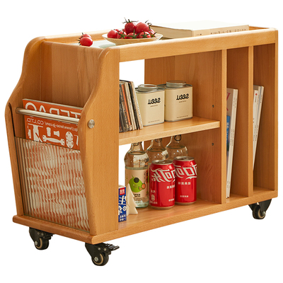 香木语实木边几小推车复古