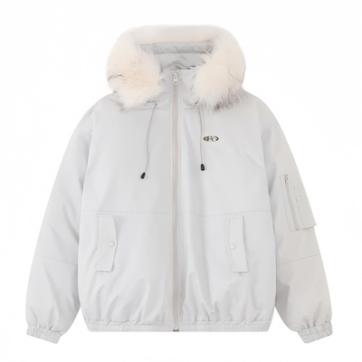 赵露思同款连帽毛领羽绒棉服女潮