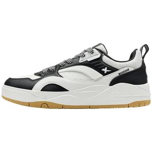 特步驭桀|板鞋2025冬季新款百搭舒适男休闲鞋运动鞋冬季皮面保暖