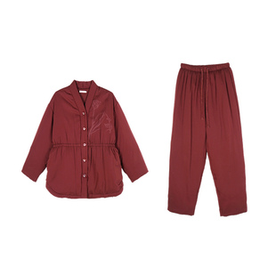 朵朵可可睡衣女2025新款冬季90%白鸭绒羽绒服收腰保暖家居服套装