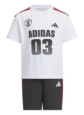 adidas阿迪达斯2026夏男小童速干舒适宽松运动短袖短裤套装KH0255