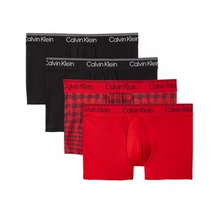 CK内裤男士Calvin Klein平角内裤4条装送男友新年礼物本命年礼盒