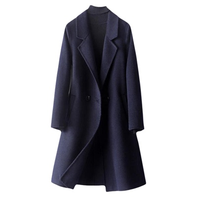 羊毛呢外套女中长款西装式大衣冬