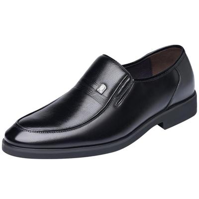 老人头商务正装皮鞋男真皮增高鞋
