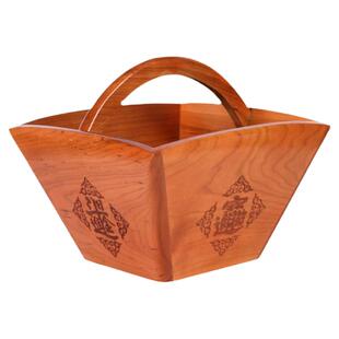 中式桃木斗摆件老式实木米斗升子斗客厅装饰品木雕工艺品开业礼品