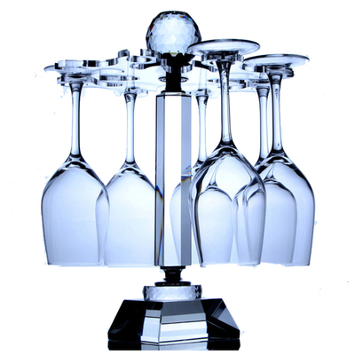 水晶玻璃倒挂杯架旋转高脚杯摆件