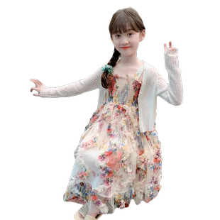 女童连衣裙2026新款夏季儿童夏款洋气时髦吊带沙滩公主裙女孩裙子