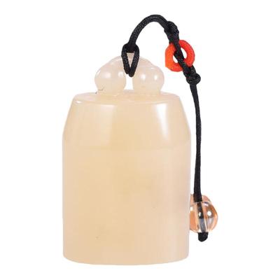 寿山石芙蓉椭圆形印章天然石料