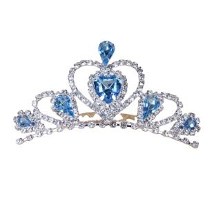 女童皇冠头饰插梳儿童可爱公主发饰节日发卡女孩彩色钻发夹发梳