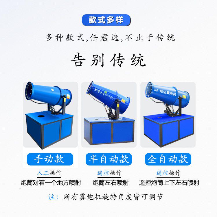 工地雾炮机全自动60米喷雾机高压泵专用泵电机降温40米除尘雾炮机