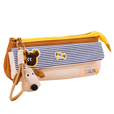 多巴胺配色笔袋2026年新款多层大容量简约高颜值文具盒男女孩子高初中生小学生铅笔盒女生儿童可爱撞色文具袋