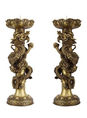 铜烛台摆件一对蜡烛台婚庆装饰品