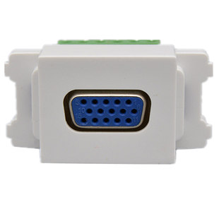 VGA免焊接模块120型螺丝压线VGA15孔插座投影仪接口地插桌插模块