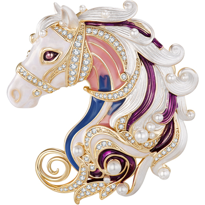 JAY金堂鞍辔生肖马胸针妈妈配饰