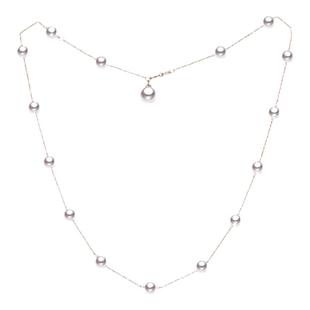 GiO珠宝 18K金满天星Akoya海水珍珠项链女颈链气质锁骨链节日礼物