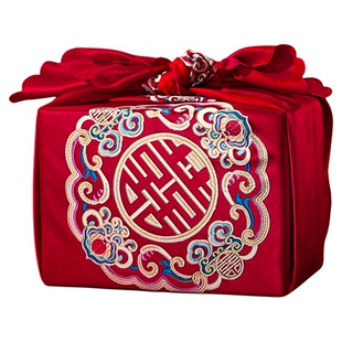 包袱皮中式刺绣娘家嫁妆结婚用品大全女方陪嫁喜盆喜字红包袱裹布