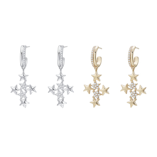 RecoPan星星派对系列/满天星辰原创设计感金银色梦幻爆闪耳环耳饰