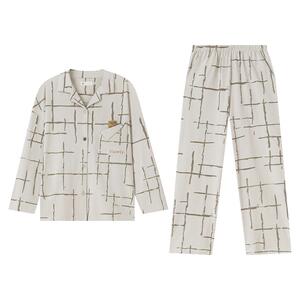 妮狄娅柔软棉情侣长袖家居服套装