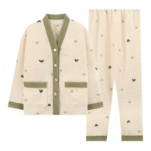冬季空气棉月子服秋冬纯棉产后加厚款哺乳孕妇睡衣孕期专用家居服