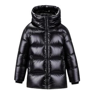 雪中飞kids儿童黑金鹅绒服短款加厚极寒男童黑曜石免洗女童羽绒服