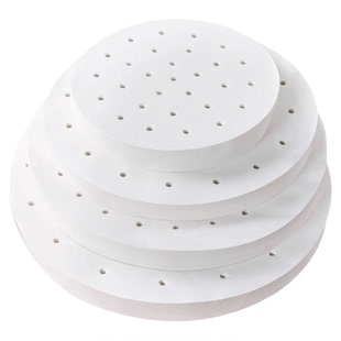 蒸笼纸食品级专用一次性蒸包子馒头不粘纸有孔圆形硅油蒸笼屉垫纸