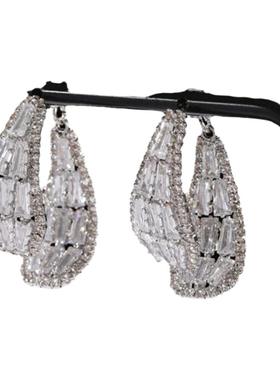 前后戴气质皓石灵动设计款耳饰