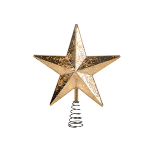 圣诞树树顶星金银红五角星发光电池盒高级感圣诞树顶部装饰星星灯