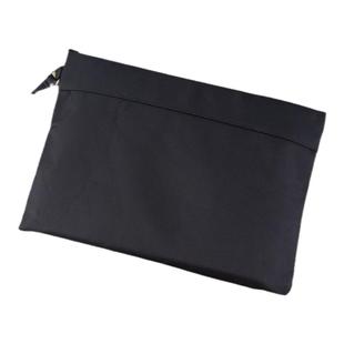 九千年 商务纯黑色加厚手提拉链文件袋 A4双层防水文件包牛津布公文包档案袋定制 手提包丝印logo印字JQNBG