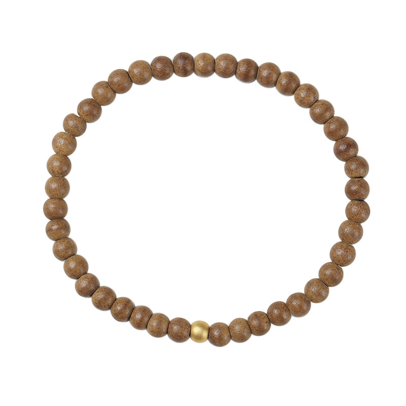 luckylotus女款沉香足金简约手链