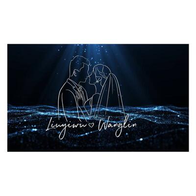 婚礼Led动态定屏设计手绘剪影logo定制屏幕定格图片背景视频制作