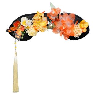 古装汉服假发包清朝格格旗头儿童发髻一体式全套头饰宫廷燕尾发型